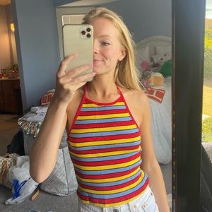 RARE Brandy Melville Striped Halter Top